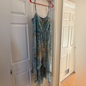 Floral Slip Maxi Dress in Light Green